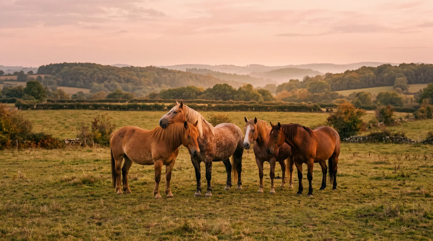 Les chevaux du Legrand Chantal en liberté, Dordogne